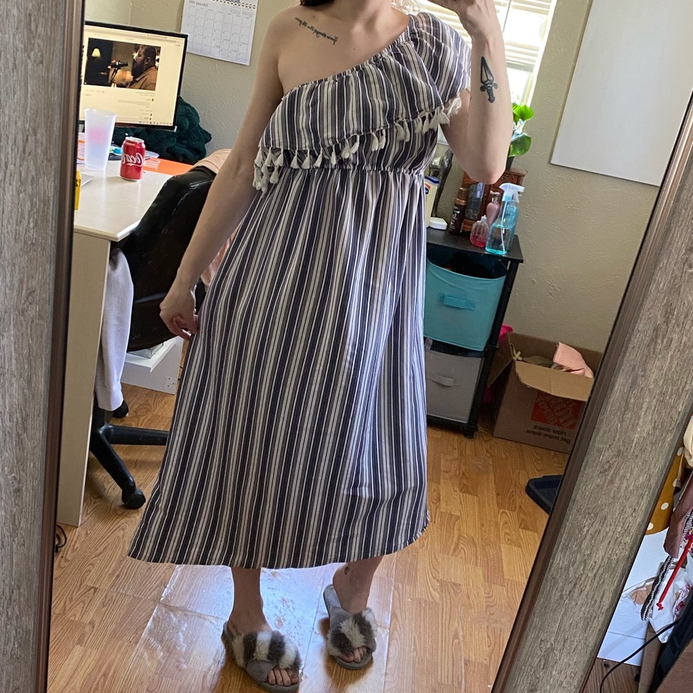 Striped maternity dress